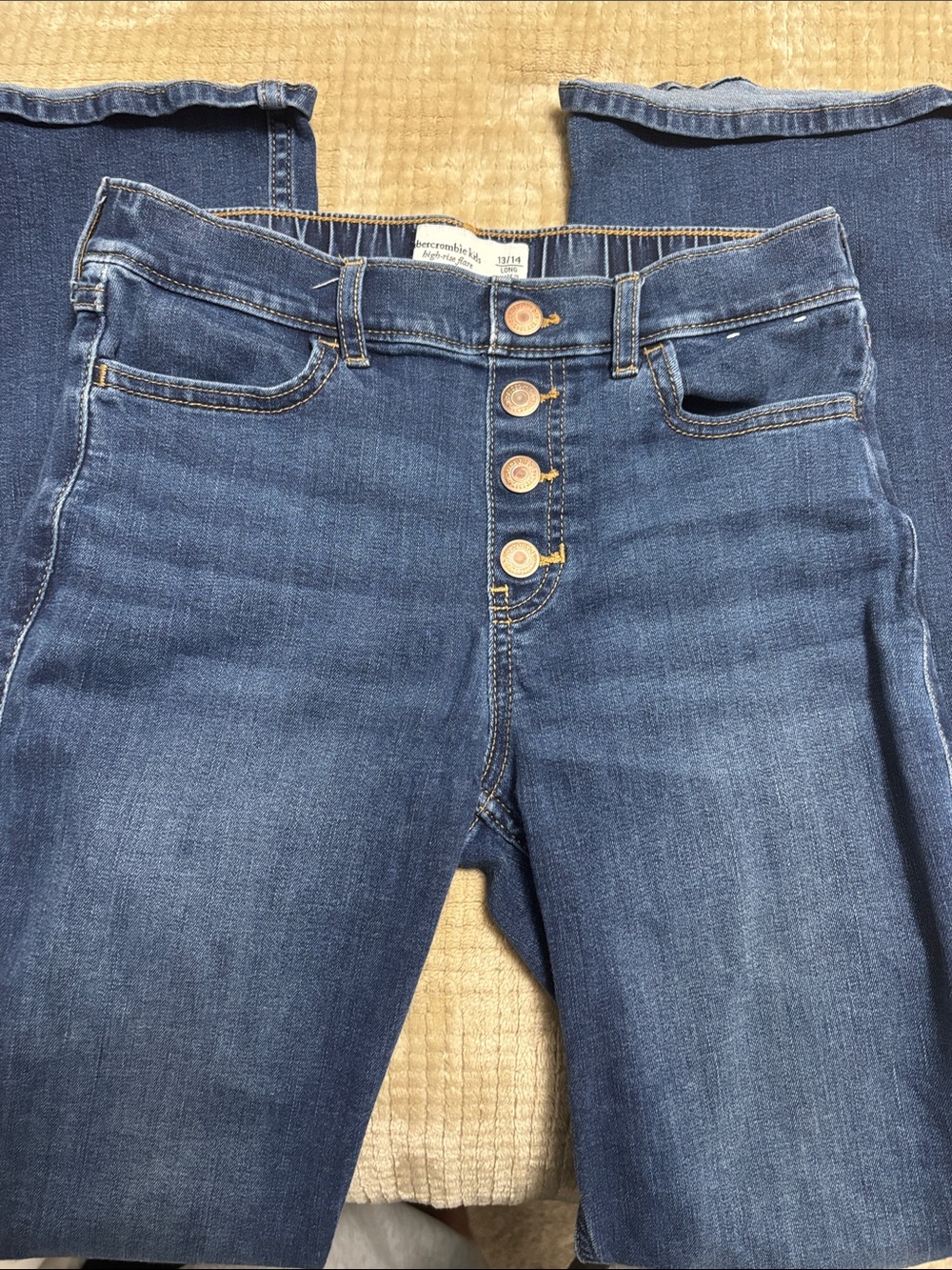 Abercrombie & Fitch Navy Blue Button-Fly Kids Jeans 13/14 Girls